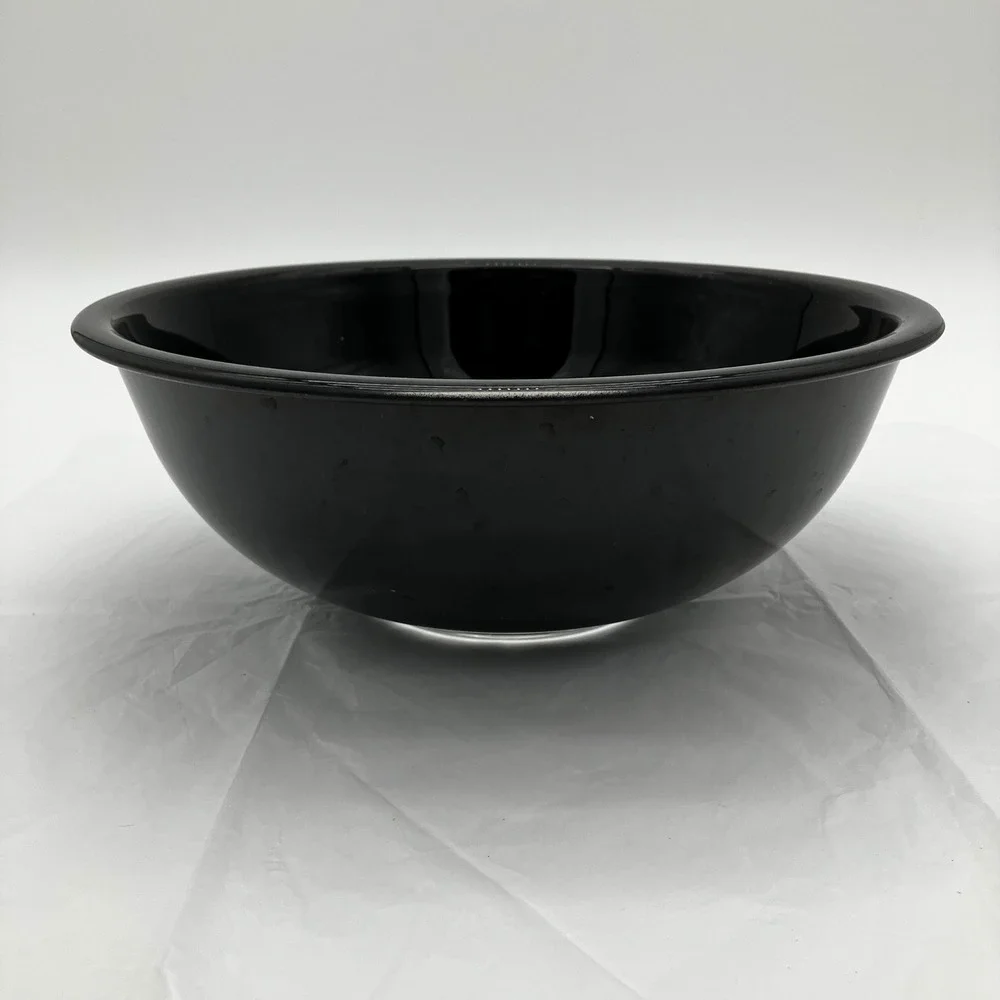 Pyrex Mixing Bowl 326 4L 4.2qt Jet Black Vintage 1980s Glass Large Serving Bowl